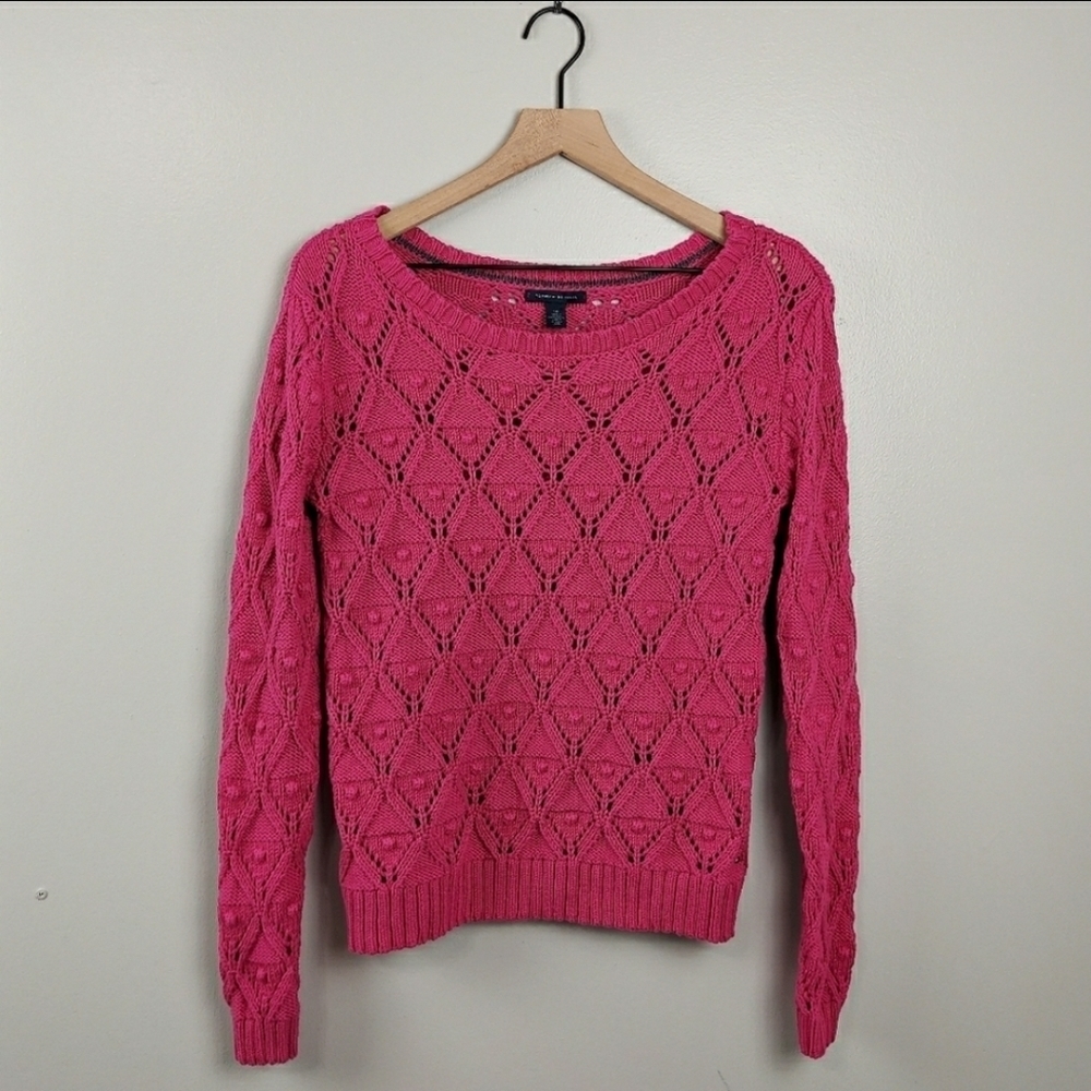 Tommy Hilfiger Pink Knot Sweater Size Small